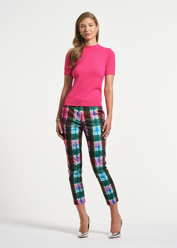 isaac mizrahi new york Mock Neck Short Sleeve Sweater