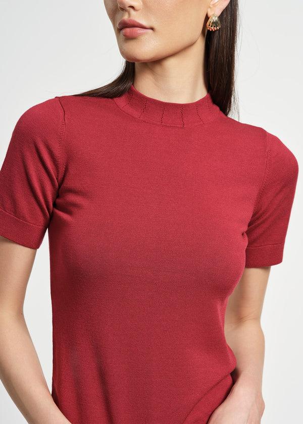 Isaac Mizrahi New York Mock Neck Short Sleeve Sweater