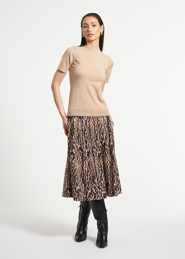 isaac mizrahi new york Mock Neck Short Sleeve Sweater