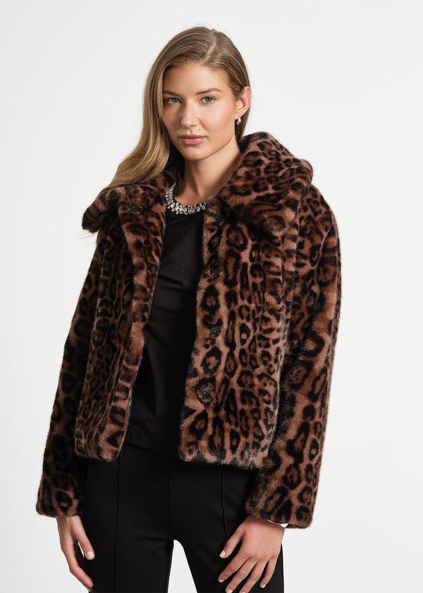 Isaac Mizrahi New York Oversized Collar Faux Fur Jacket