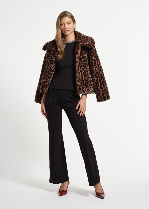 isaac mizrahi new york Oversized Collar Faux Fur Jacket