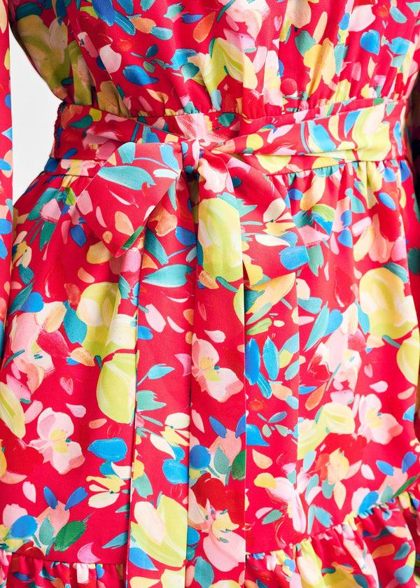 Isaac Mizrahi New York Puff Sleeve Swingy Belted Dress