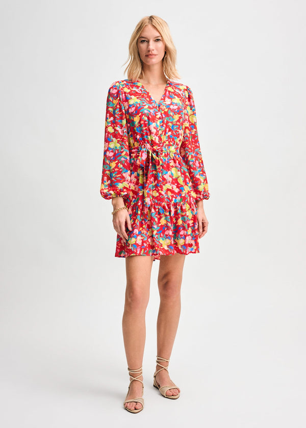 isaac mizrahi new york Puff Sleeve Swingy Belted Dress