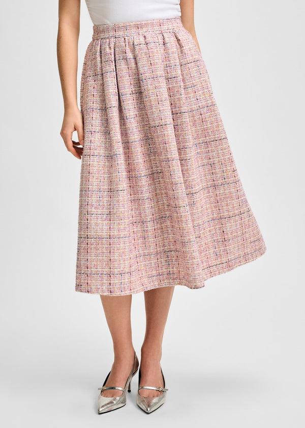 isaac mizrahi new york Shimmer Tweed Midi Tea Skirt