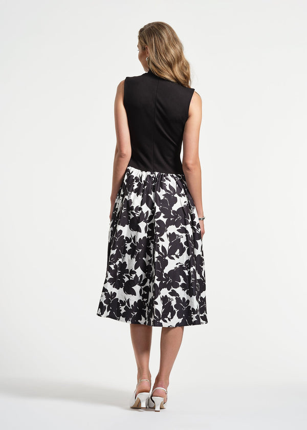 Isaac Mizrahi New York Sleeveless Ponte Combo Midi Dress