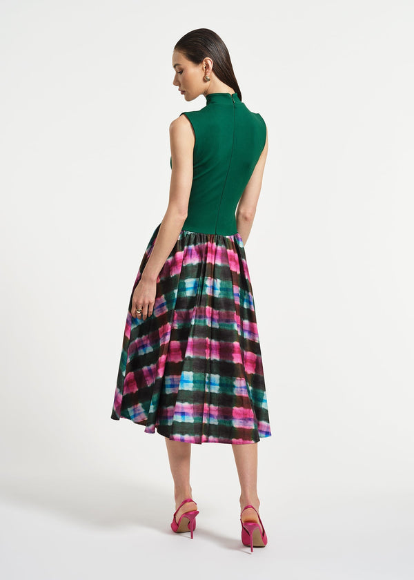 Isaac Mizrahi New York Sleeveless Ponte Combo Midi Dress