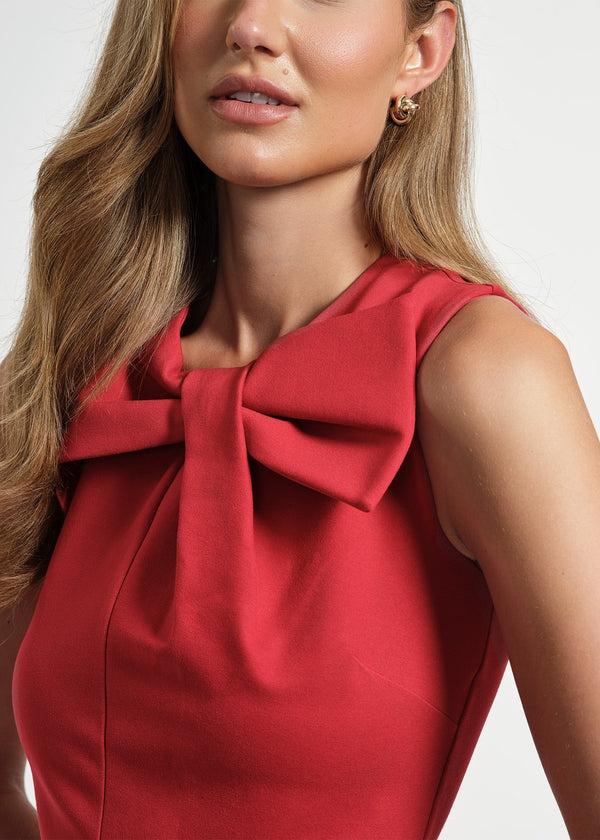 Isaac Mizrahi New York Sleeveless Ponte Swingy Bow Dress