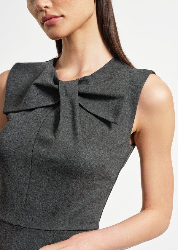 Isaac Mizrahi New York Sleeveless Ponte Swingy Bow Dress