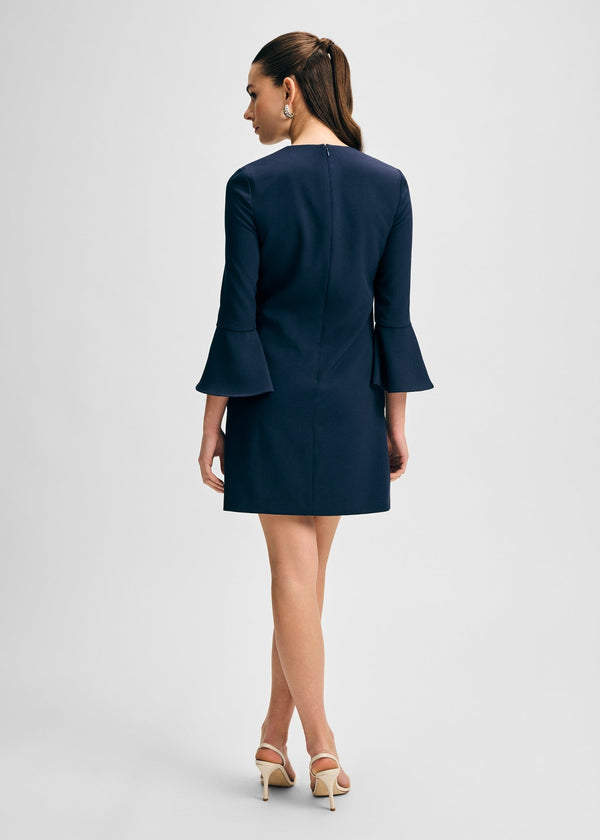 Isaac Mizrahi New York V Neck Dress With Flare Hem Sleeve