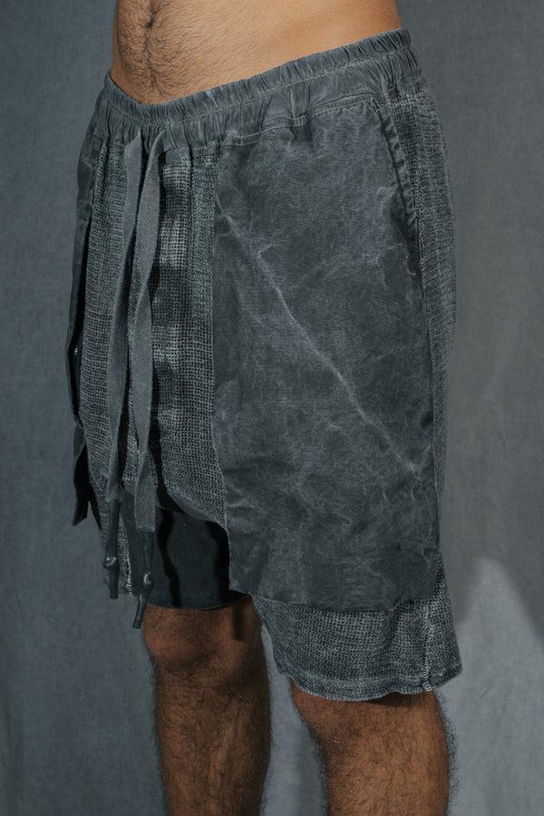 Isaac Sellam Experience GUSSET SHORT GRILLAGE PLOMB