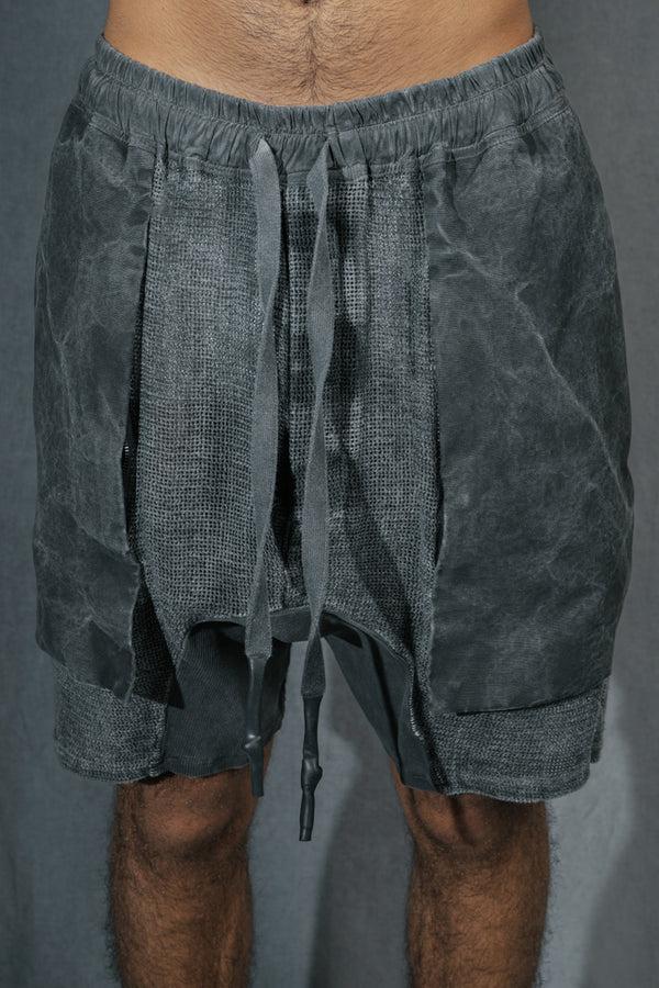 isaac sellam experience GUSSET SHORT GRILLAGE PLOMB