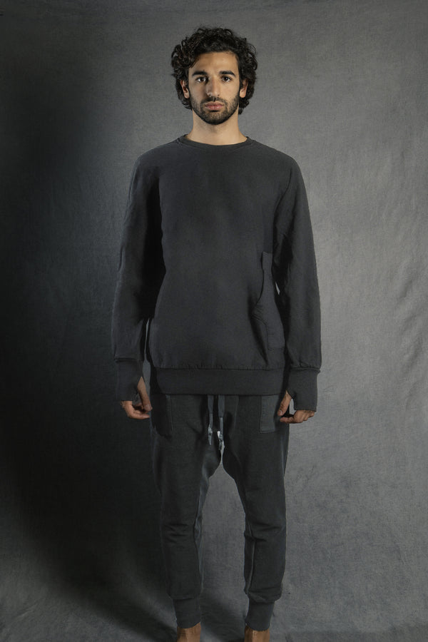 Isaac Sellam Experience BASIC SWEAT MOLLETON PLOMB