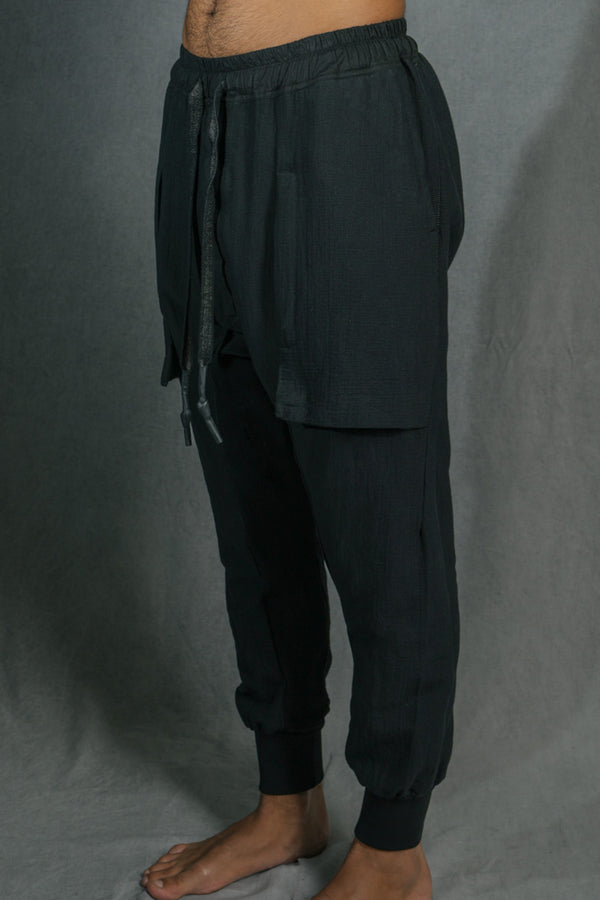 Isaac Sellam Experience GUSSET PANTS GAUFRÉ NOIR