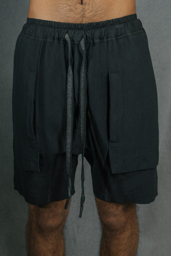 isaac sellam experience GUSSET SHORT GAUFRÉ NOIR