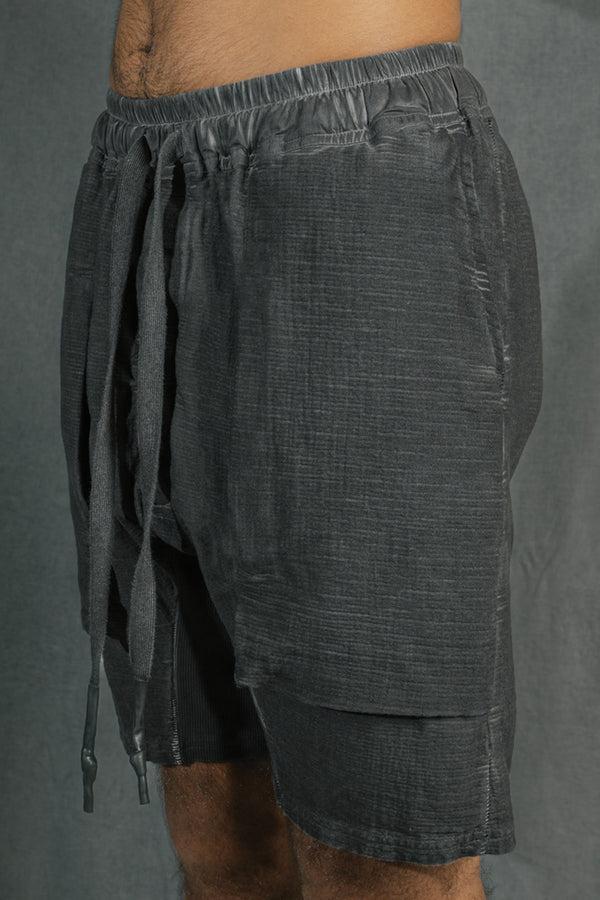 Isaac Sellam Experience GUSSET SHORT GAUFRÉ PLOMB