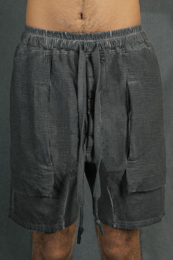 isaac sellam experience GUSSET SHORT GAUFRÉ PLOMB