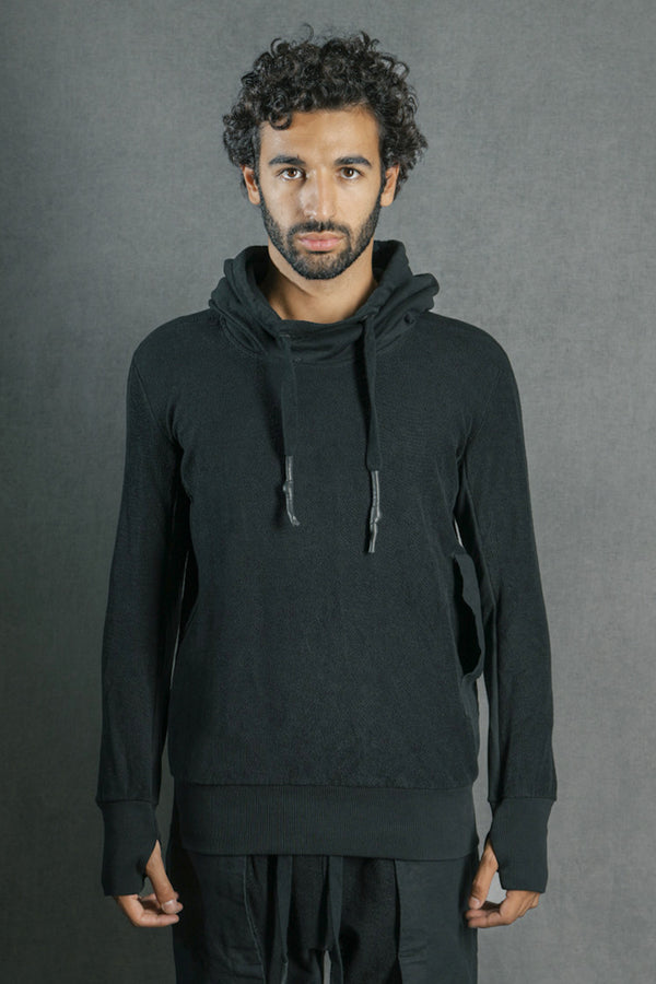 isaac sellam experience HOODY SWEAT SPONGE NOIR