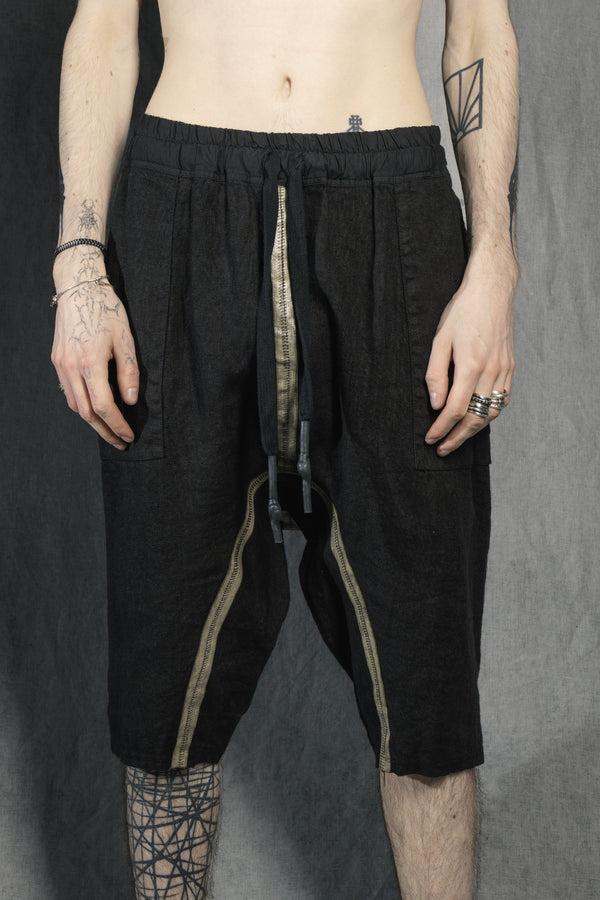 isaac sellam experience LC SHORT BANDÉ LINEN NOIR