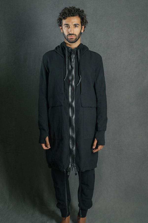 Isaac Sellam Experience PARKA GAUFRE NOIR