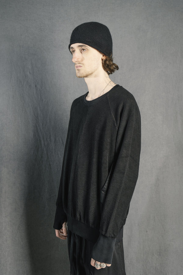 Isaac Sellam Experience RAGLAN SWEAT SPONGE NOIR