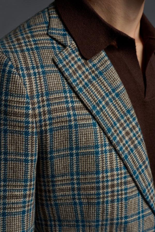 Isaia Capri Sport Jacket Jacket Brown With Teal Check