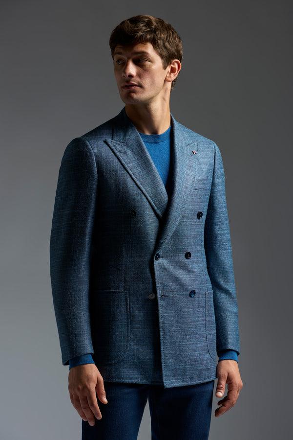 isaia Domenico Double Breasted Sport Jacket Jacket Blue
