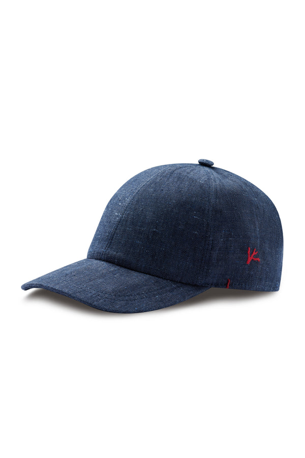 isaia Baseball Hat 6 Pannel Lined Hat Blue