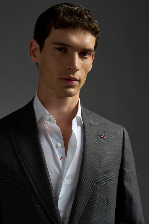 Isaia Capri Suit Suit Dark Grey Windowpane