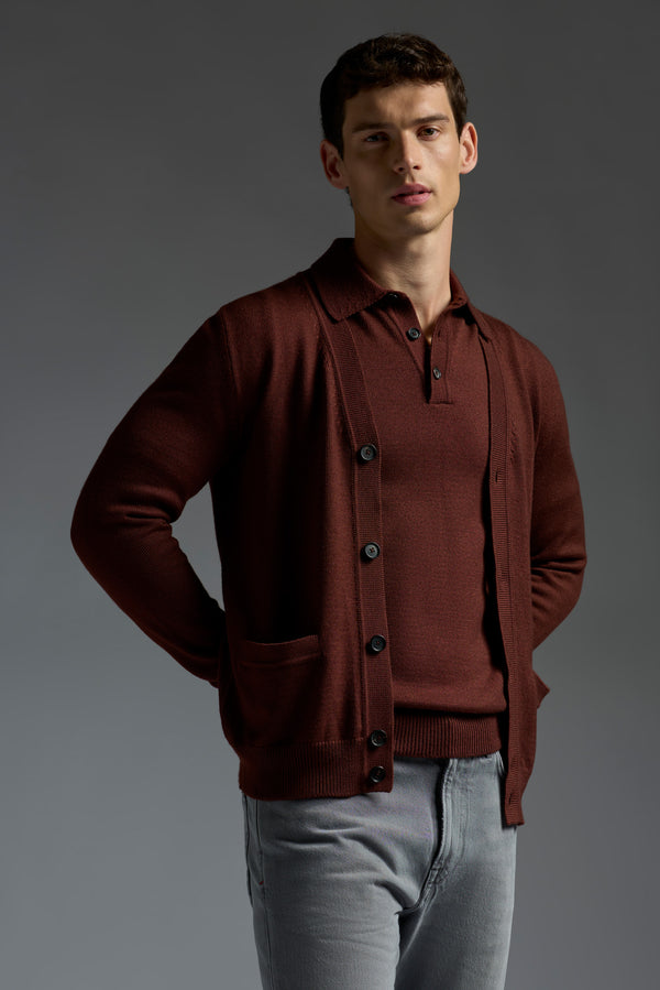 isaia Cardigan Knitwear Burgundy
