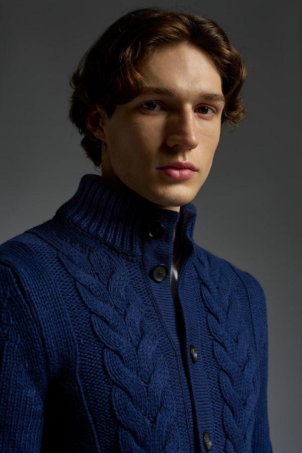 Isaia Cardigan Knitwear Dark Blue