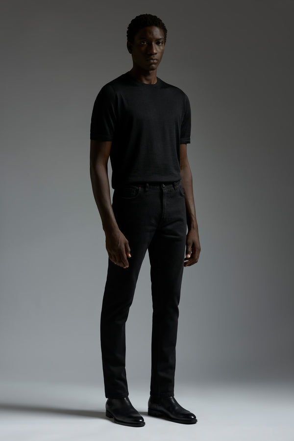 isaia Chiaja Denim Trouser Black