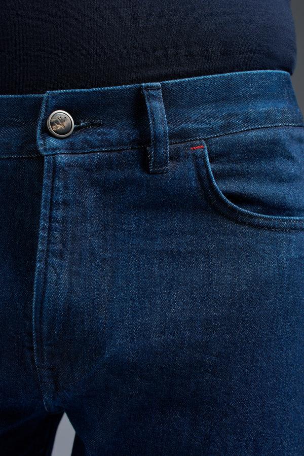 Isaia Chiaja Denim Trouser Navy Blue