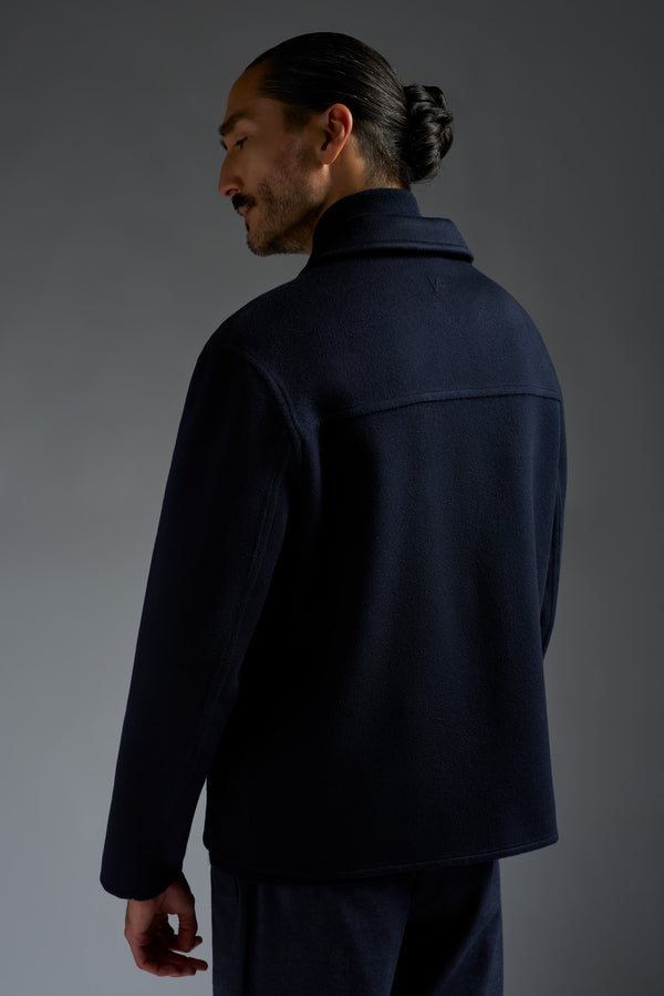 Isaia College Bomber Sport Jacket Navy