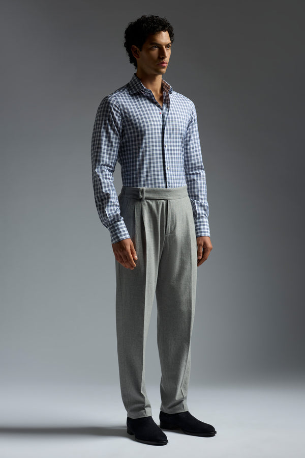 Isaia Mix Dress Shirt Shirt Black And White Check