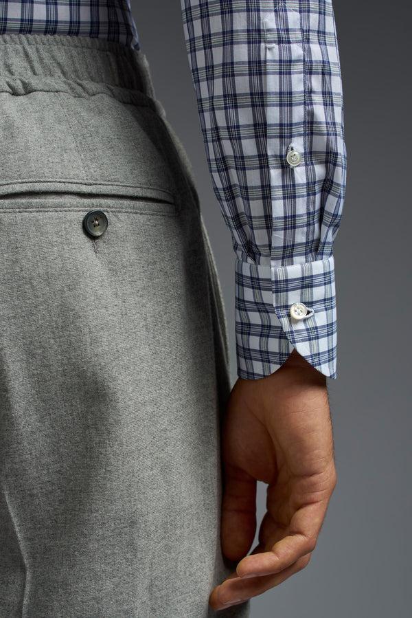 Isaia Mix Dress Shirt Shirt Black And White Check