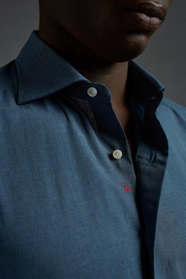 Isaia Mix Dress Shirt Shirt Dark Blue