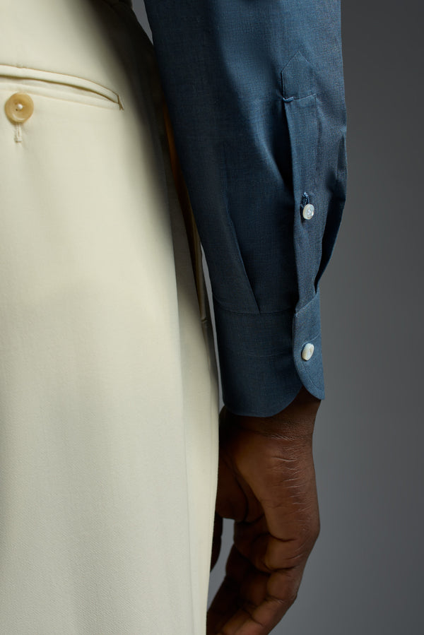 Isaia Mix Dress Shirt Shirt Dark Blue