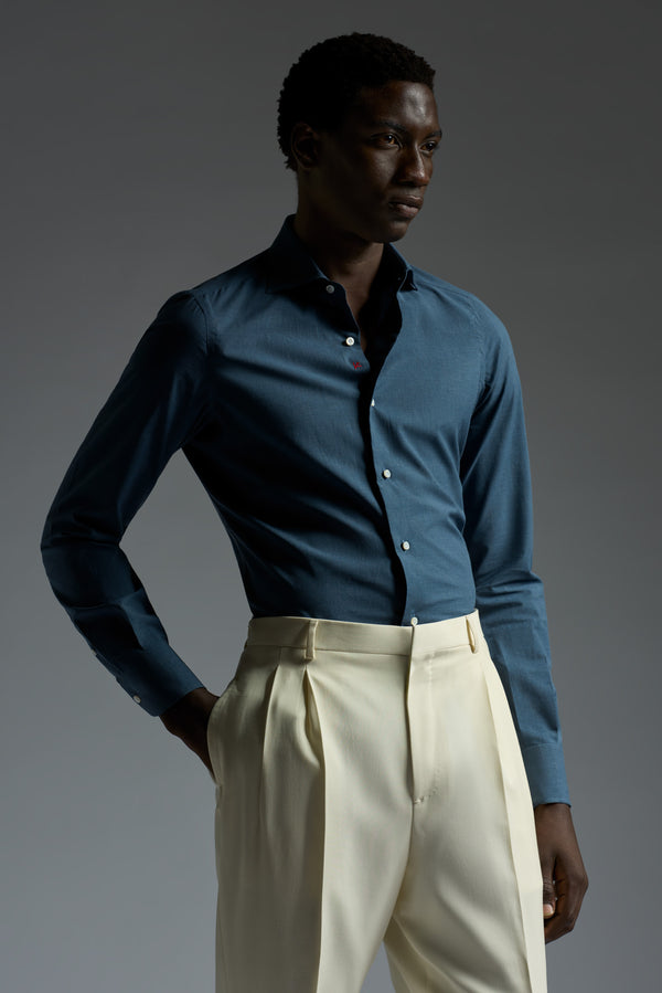 isaia Mix Dress Shirt Shirt Dark Blue