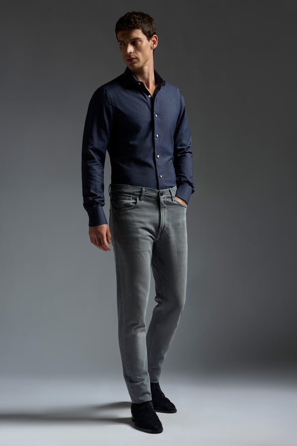 Isaia Mix Dress Shirt Shirt Grey