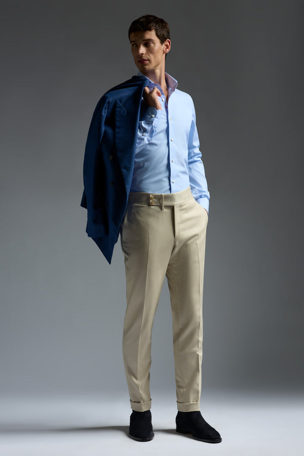 Isaia Mix Dress Shirt Shirt Light Blue