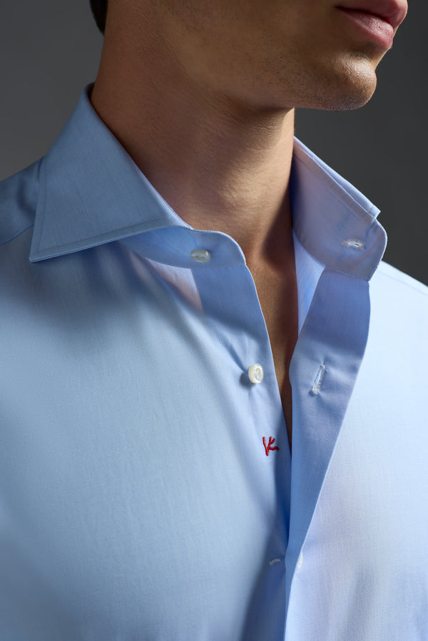 Isaia Mix Dress Shirt Shirt Light Blue