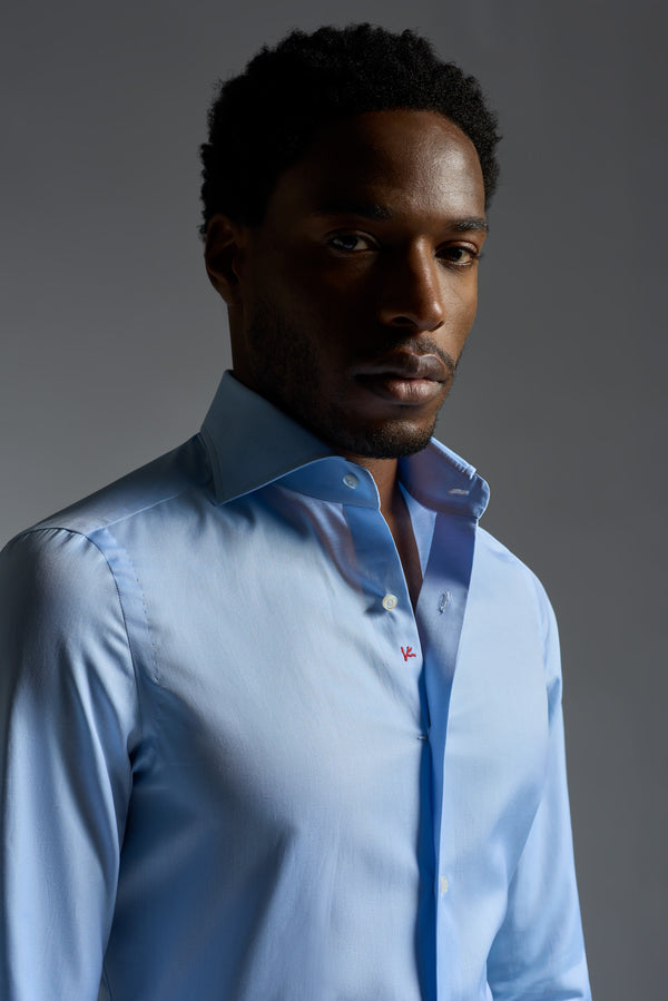 Isaia Mix Dress Shirt Shirt Light Blue