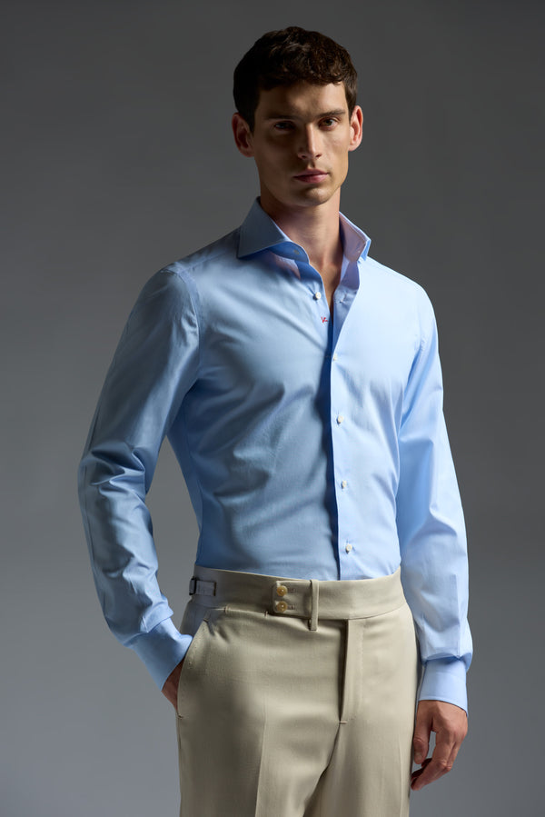 isaia Mix Dress Shirt Shirt Light Blue