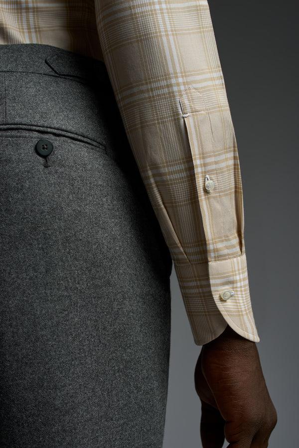 Isaia Mix Dress Shirt Shirt Yellow Check