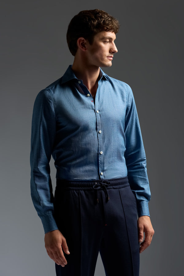 isaia Mix Sport Shirt Sport Shirt Blue