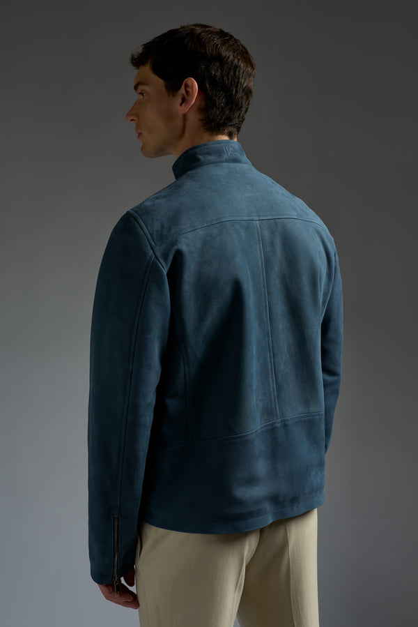 Isaia Motorcycle Jacket Leather Jacket Coral