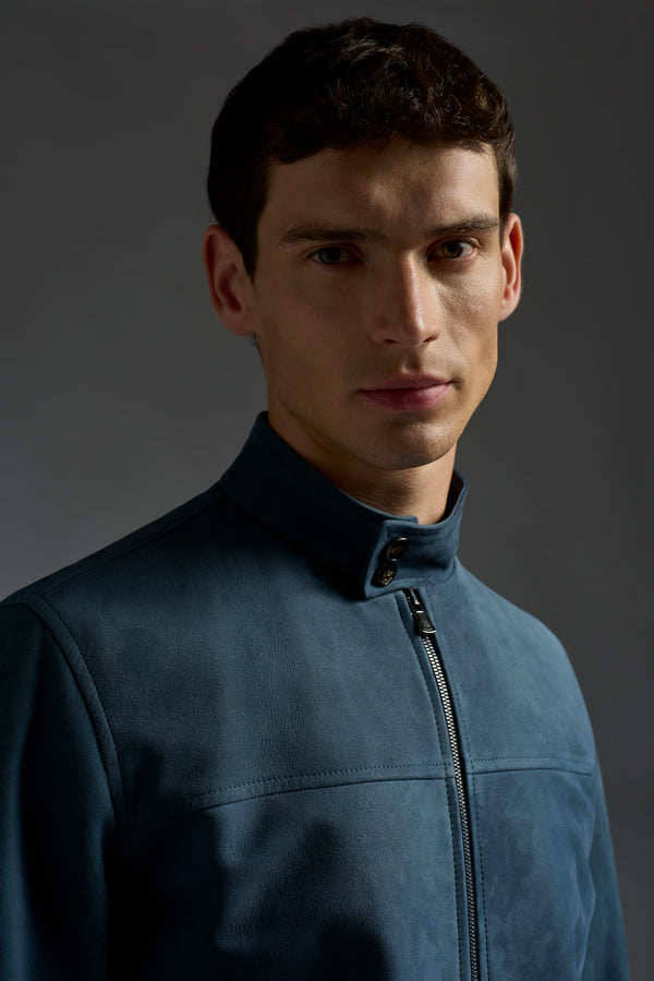 Isaia Motorcycle Jacket Leather Jacket Coral