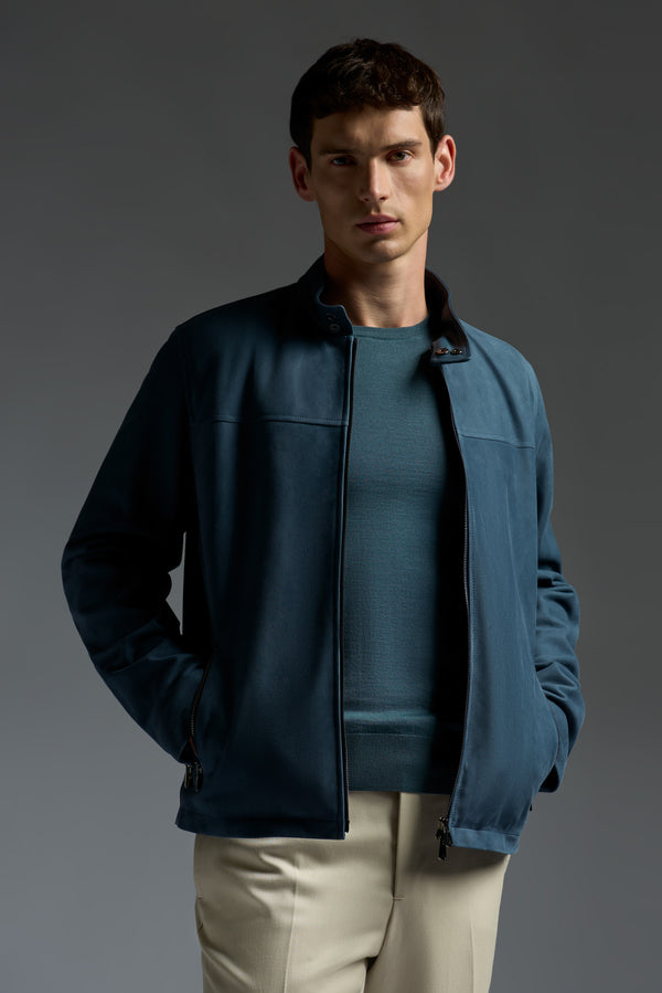 isaia Motorcycle Jacket Leather Jacket Coral