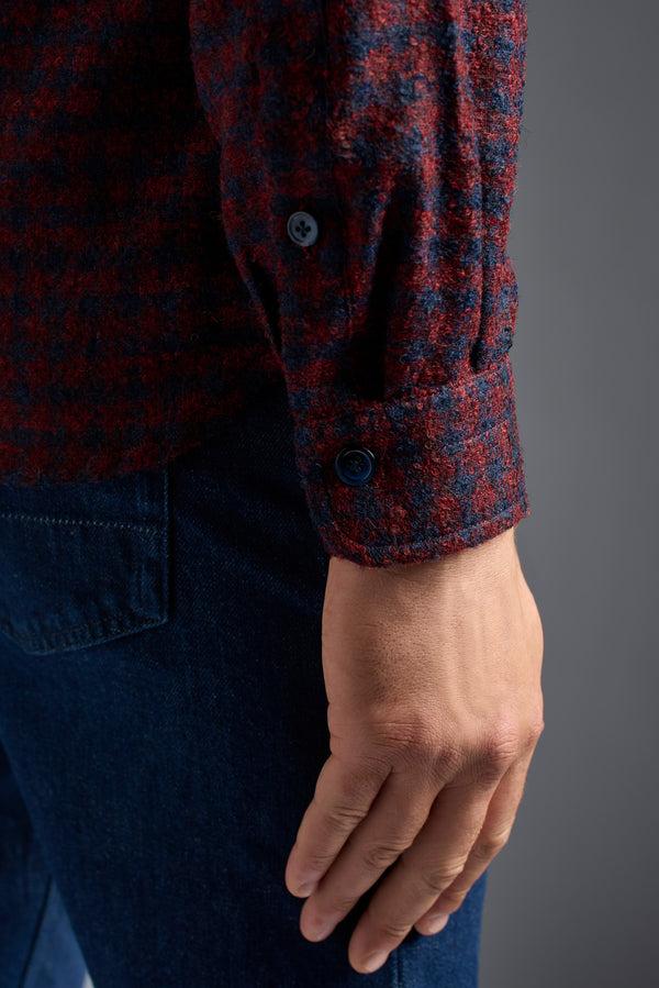Isaia Overshirt Overshirt Dark Red And Navy Check