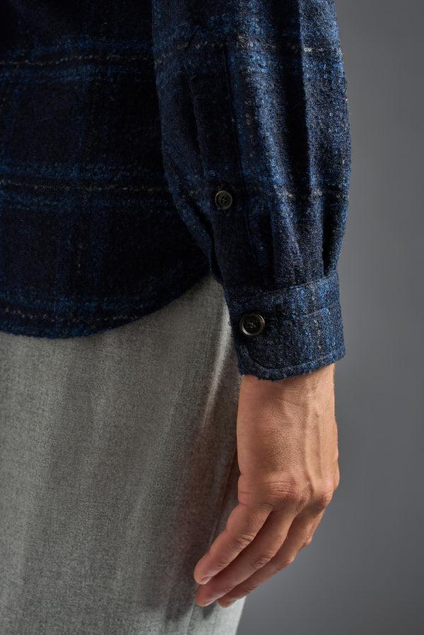 Isaia Overshirt Overshirt Navy And Blue Windowpane